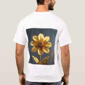 メンズベーシックTシャツプリンターの花 Tシャツ (裏面)