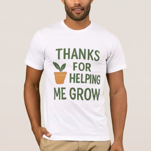 メンズベーシックTシャツ救済Thanks for Me Grow - Te Tシャツ (正面)