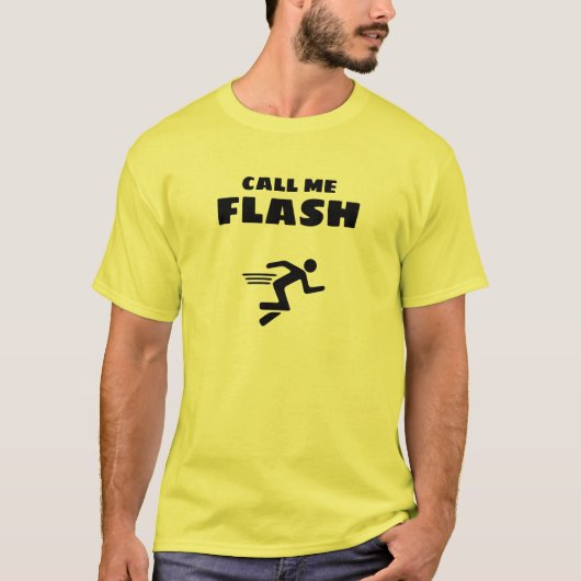 メンズベーシックTシャツ | Flashに電話する Tシャツ (正面)