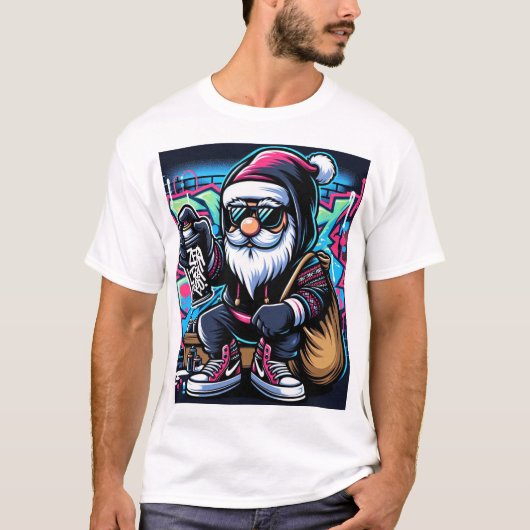 メンズベーシックTシャツ – Urban Santa Tシャツ (正面)