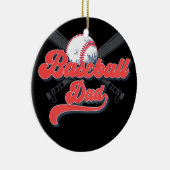 メンズベースボール男性へパパ誇りを持った野球パパ セラミックオーナメント (右)