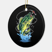 メンズベース魚釣りフィッシャールズベースフィッシュ セラミックオーナメント (左)