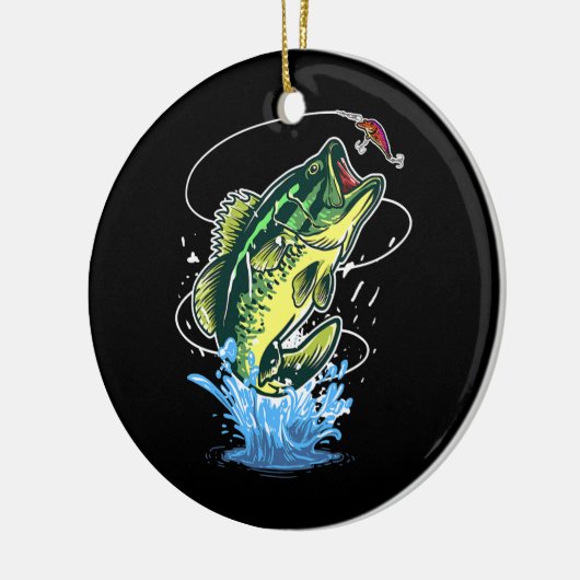 メンズベース魚釣りフィッシャールズベースフィッシュ セラミックオーナメント (左)