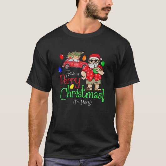 メンズペリーのクリスマスの休暇ペリーおもしろいを持っている Tシャツ (正面)