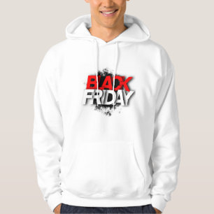 メンズホワイトフード付きスウェットシャツはっきりした「BLACK FRIDAY」 パーカ