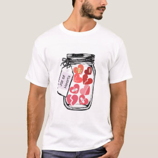 メンズホワイトTシャツジャー・オブ・ハート Tシャツ