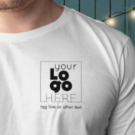 メンズホワイトWiThカスタムブラックビジネスロゴTシャツ Tシャツ