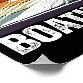 メンズボおもしろいーターライフスピードボートキャプテンI Love M ポスター (角)