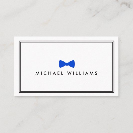 メンズボイクラシックンタイロゴ – 青と白 名刺 (正面)