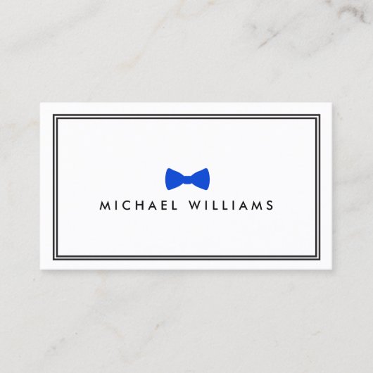 メンズボイクラシックンタイロゴ – 青と白 名刺 (正面)