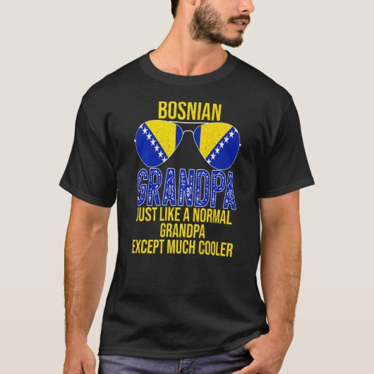 メンズボスニアグランドパボスニア国旗サングラスファーザー Tシャツ (正面)