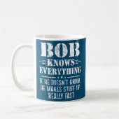 メンズボブファーザーデーおもしろいボブ コーヒーマグカップ (左)