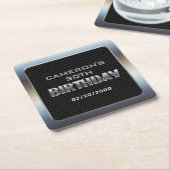 メンズボーイ誕生日 スクエアペーパーコースター (アングル)