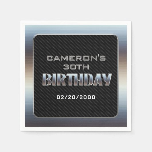 メンズボーイ誕生日 スタンダードカクテルナプキン (正面)