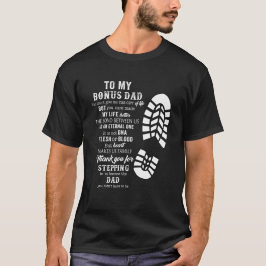 メンズボーナスパパ父の日Daugへの義父 Tシャツ (正面)