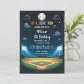 メンズボールウッドゲームチーム野球・1回目の誕生日 招待状 (スタンド正面)