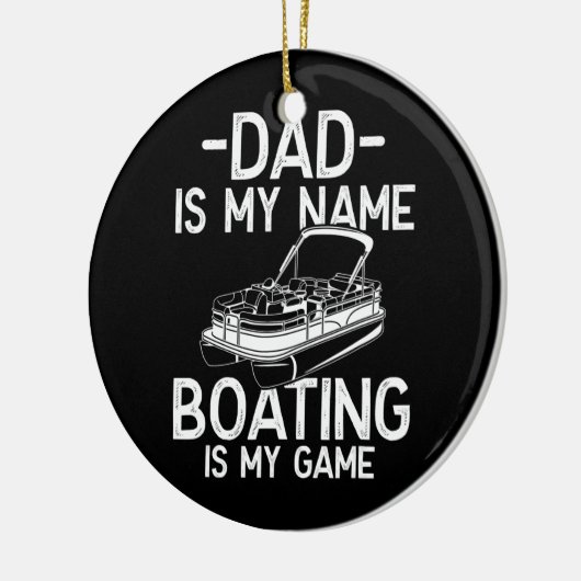 メンズポおもしろいントーンボートキャプテンパパは私の名前 セラミックオーナメント (左)