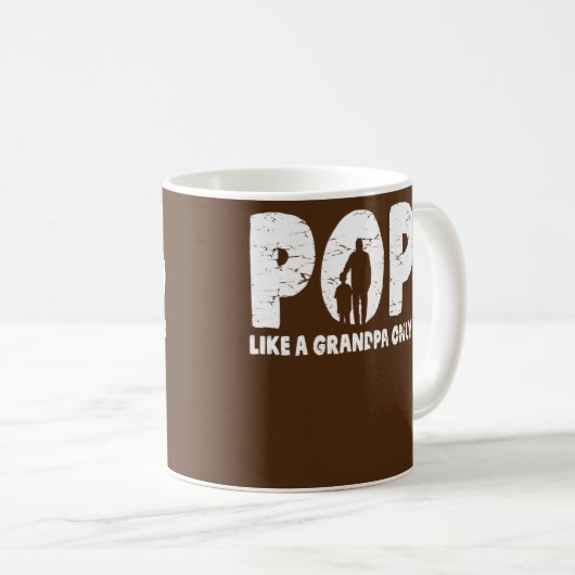 メンズポップおじいちゃんだけのようなクールヴィンテージ コーヒーマグカップ (正面右)