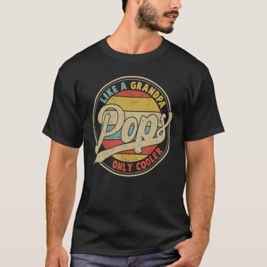 メンズポップおじいちゃんだけのクールパパパパユニファイ Tシャツ (正面)