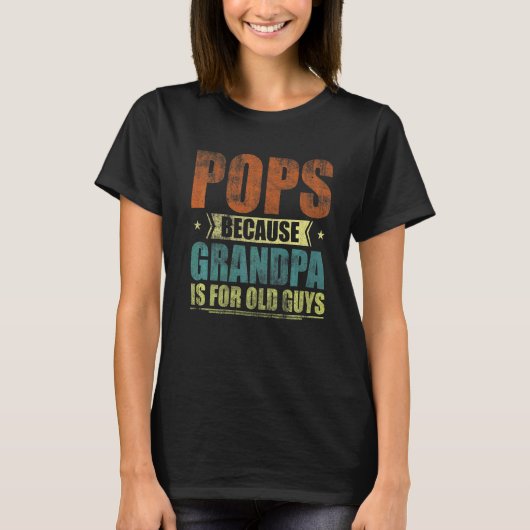 メンズポップおじいちゃんは年配の男の子のヴィンテージ Tシャツ (正面)