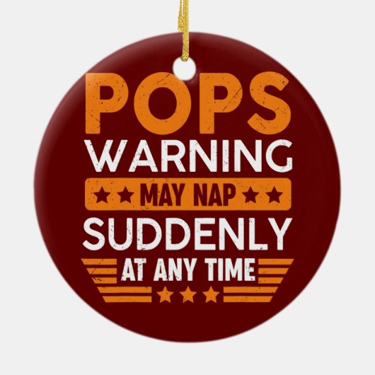 メンズポップ警告ズ5月昼寝突然おもしろいおじいちゃん セラミックオーナメント (裏面)
