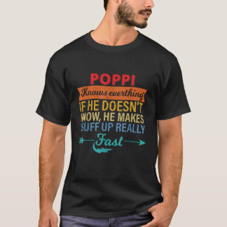 メンズポピは全てを知っている祖父の日f tシャツ