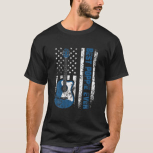 メンズポピ最高のー・エバーアメリカン国旗のギタークリスティム Tシャツ