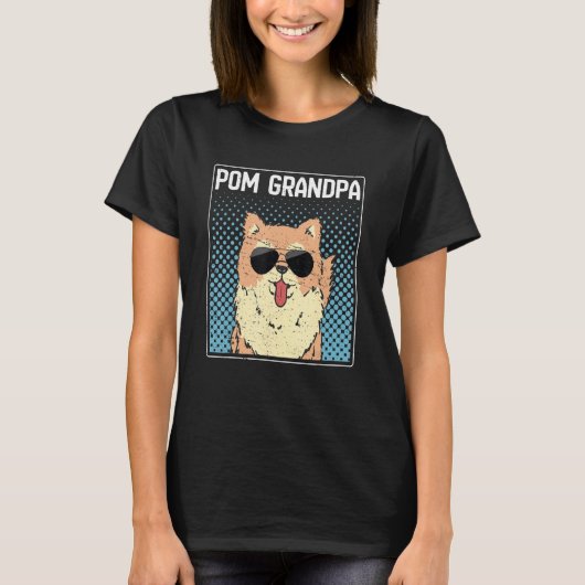 メンズポムグランパ犬のオーナーポメラニア犬1 Tシャツ (正面)