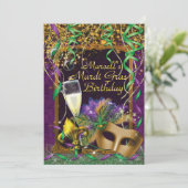 メンズマルディグラスバースデーパーティー招待状 招待状 (スタンド正面)