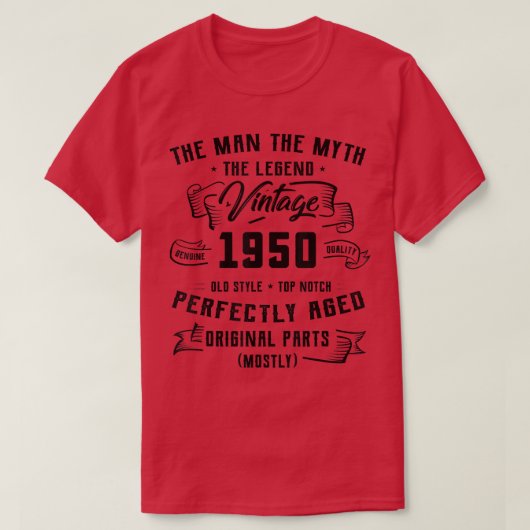 メンズマン神話の伝説1950 72番目の誕生日ギフト7 Tシャツ (デザイン正面)