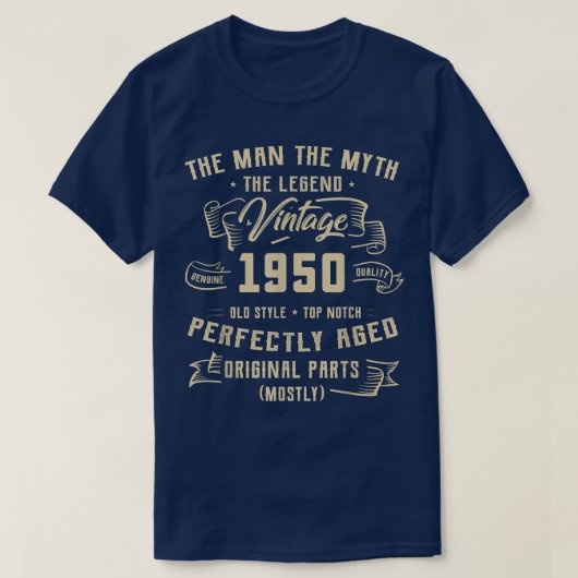 メンズマン神話の伝説1950 72番目の誕生日ギフト7 Tシャツ (デザイン正面)