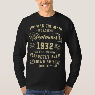 メンズマン神話レジェンド1932年9月90誕生日 Tシャツ