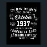メンズマン神話レジェンド1937年10月85誕生日 ポスター<br><div class="desc">メンズマン神話の伝説1937年10月85誕生日ギフト85年ギフト。感謝祭の日,クリスマスの日,母の日,父の日, 7月4日, 1776独立日,パパの日,ハロウィーンの日,パトリックの日</div>