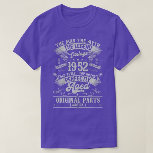 メンズマン神話レジェンド1952 70誕生日のために70 Ye Tシャツ (デザイン正面)