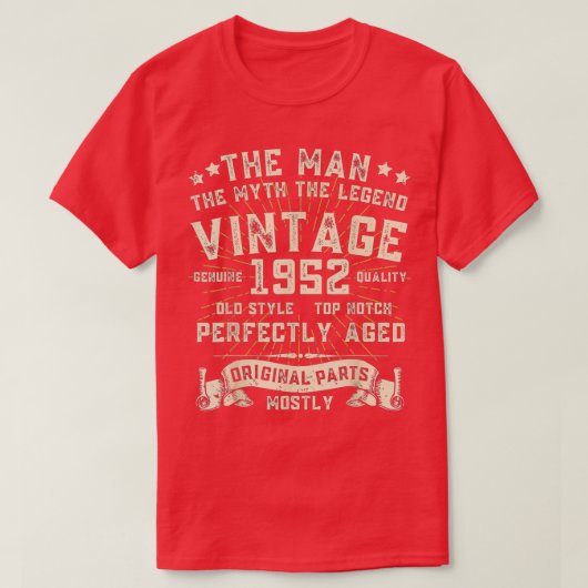 メンズマン神話レジェンド1952 70誕生日のために70 Ye Tシャツ (デザイン正面)