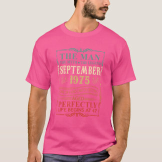 メンズマン神話レジェンド1975年9月47誕生日 Tシャツ