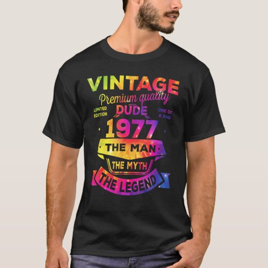 メンズマン神話レジェンド1977 46誕生日46年 Tシャツ (正面)