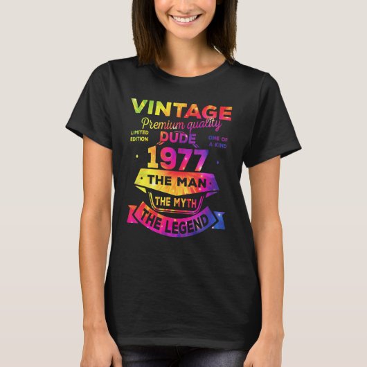 メンズマン神話レジェンド1977 46誕生日46年 Tシャツ (正面)