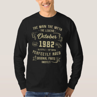 メンズマン神話レジェンド1982年10月40日の誕生日4 Tシャツ