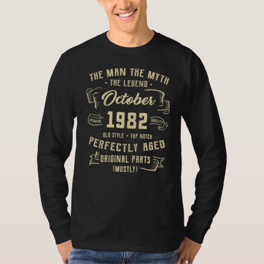 メンズマン神話レジェンド1982年10月40日の誕生日4 Tシャツ (正面)