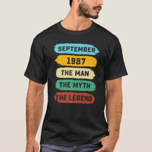 メンズマン神話レジェンド1987年9月35誕生日 Tシャツ