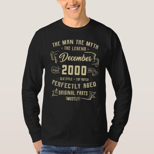 メンズマン神話レジェンド2000年12月22誕生日 Tシャツ (正面)