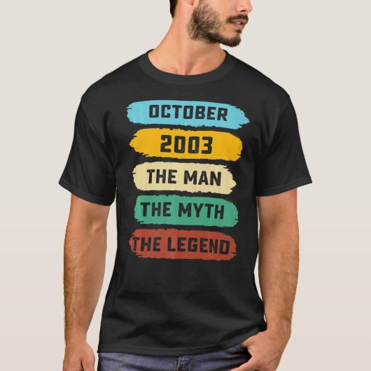 メンズマン神話レジェンド2003年10月19誕生日1 Tシャツ (正面)