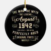 メンズマン神話威厳がある伝説1942 80誕生日 セラミックオーナメント (裏面)
