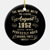 メンズマン神話威厳がある伝説1952 70th誕生日 セラミックオーナメント (裏面)