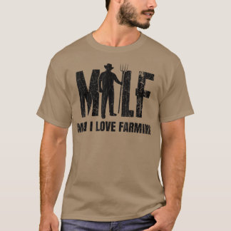 メンズマンIラブ農業おもしろい農家ファームトラクター Tシャツ