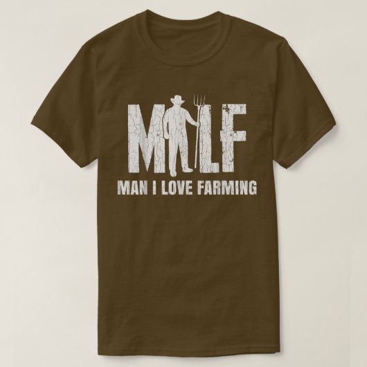 メンズマンIラブ農業おもしろい農家ファームトラクター Tシャツ (デザイン正面)