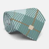 メンズミントグリーンダイヤモンドパターンタイ ネクタイ (ロール)