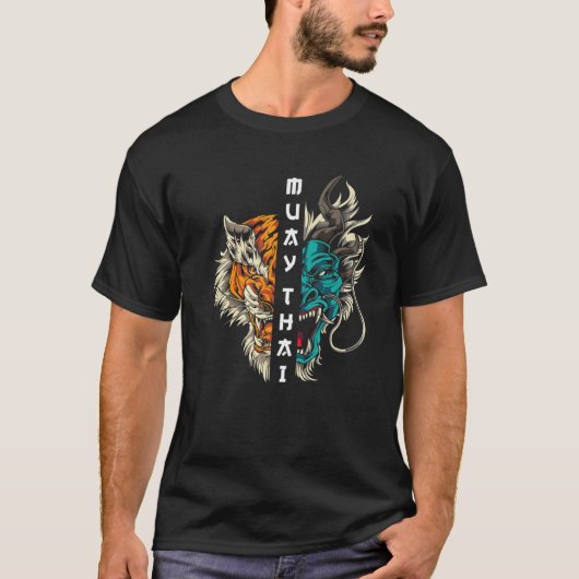 メンズムエタイドラゴンタイガー Tシャツ (正面)