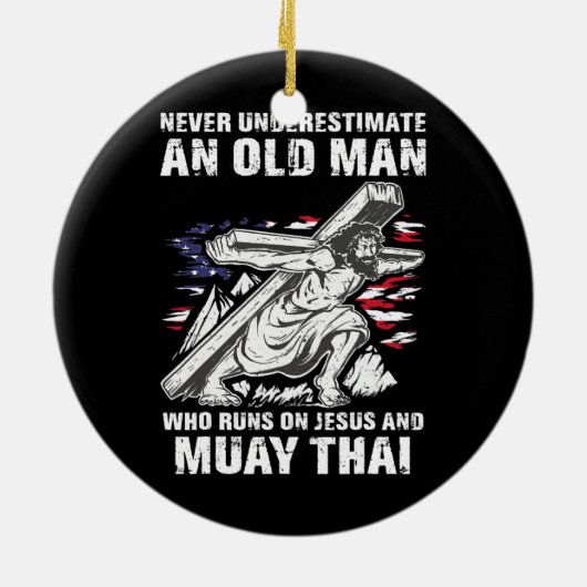 メンズムエタイパパクリスチャンミックス武術アーツ セラミックオーナメント (裏面)